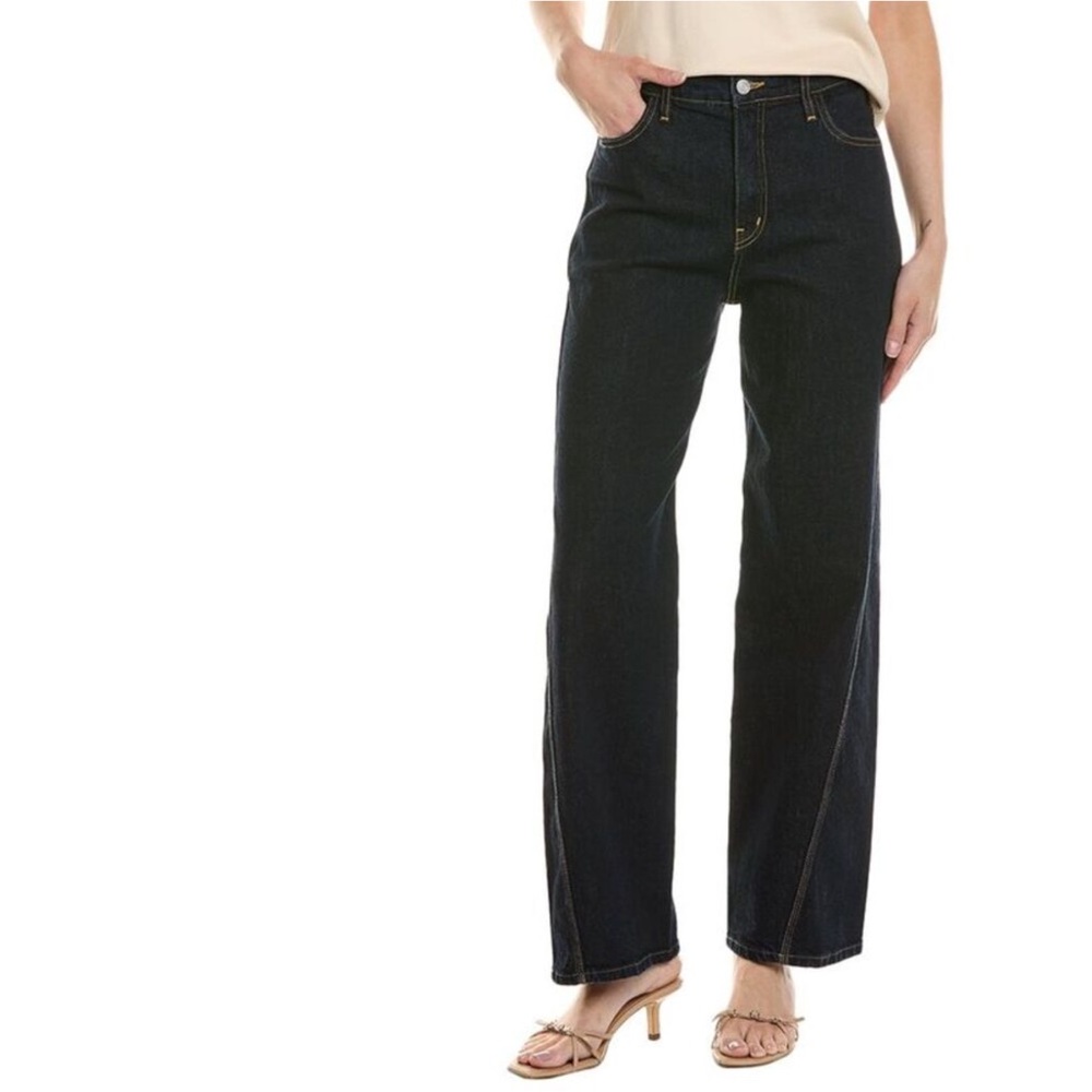A.L.C. Abbot Women’s dark wash wide leg jeans contrast stitching Size 29 Cotton